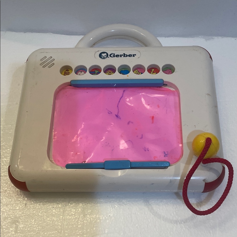Vintage 1995 magnetic Drawing Board interactive sounds toddler learning toy